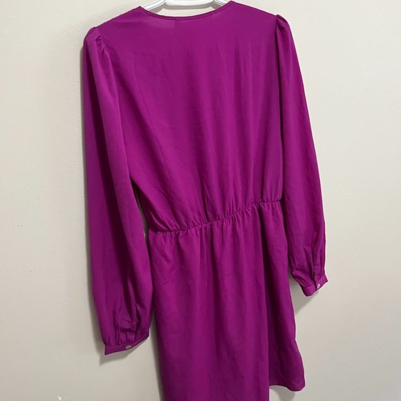 Honey Belle Faux Wrap Hot Pink Elastic Waistband Dress Size S - Picture 4 of 11